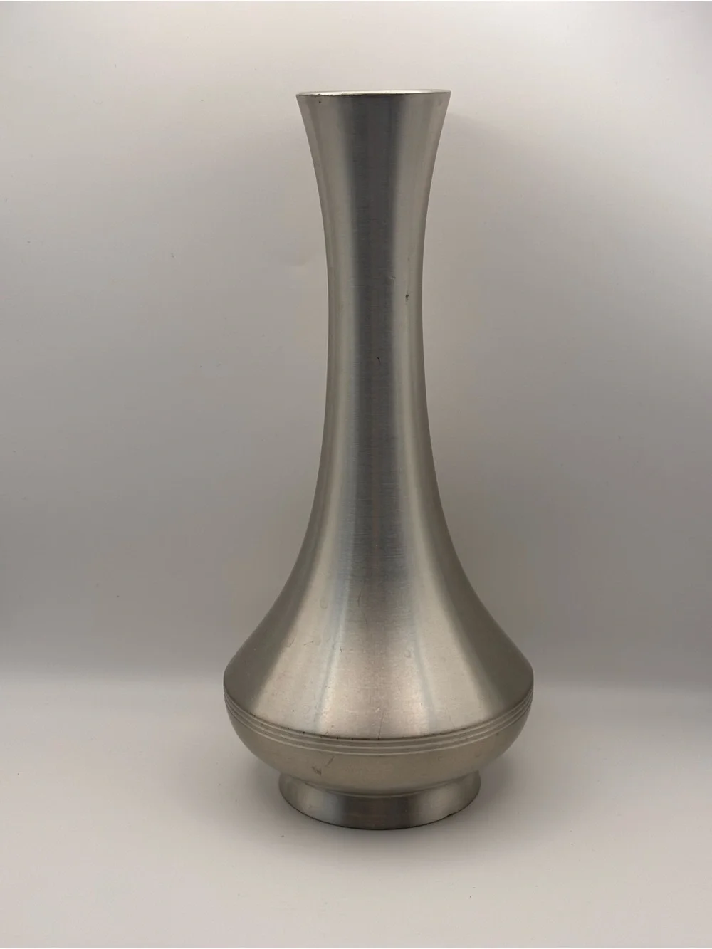 Vintage Pewter Bud Vase, Eastern Pewter, Silver-Toned Vase